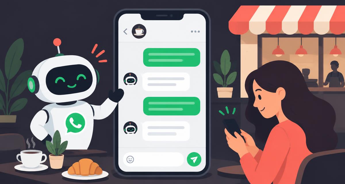 Chatbot de WhatsApp atendiendo a una clienta de un negocio local desde su móvil